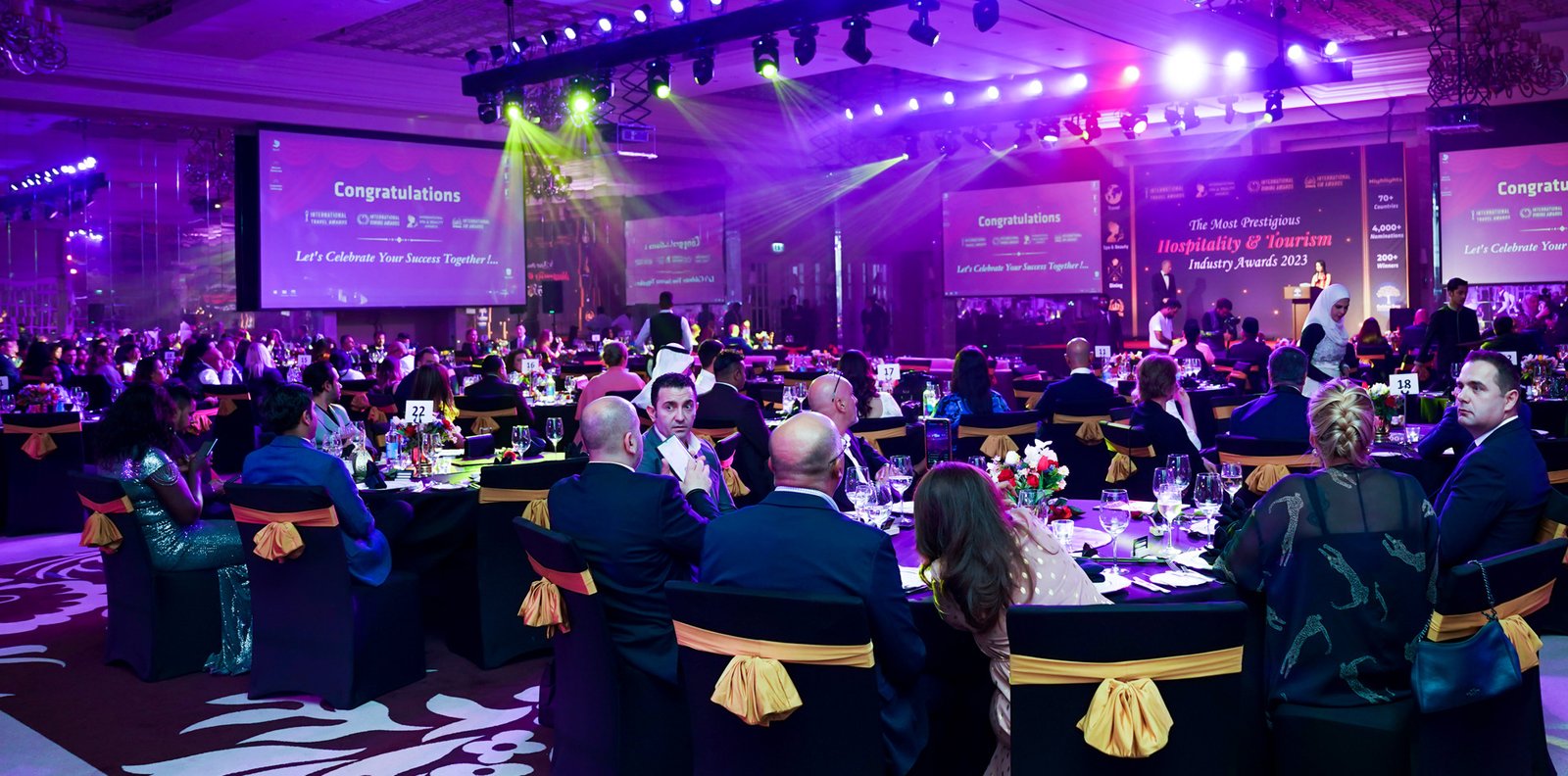 Public servant of the year accepting the trophy at the Dubai gala