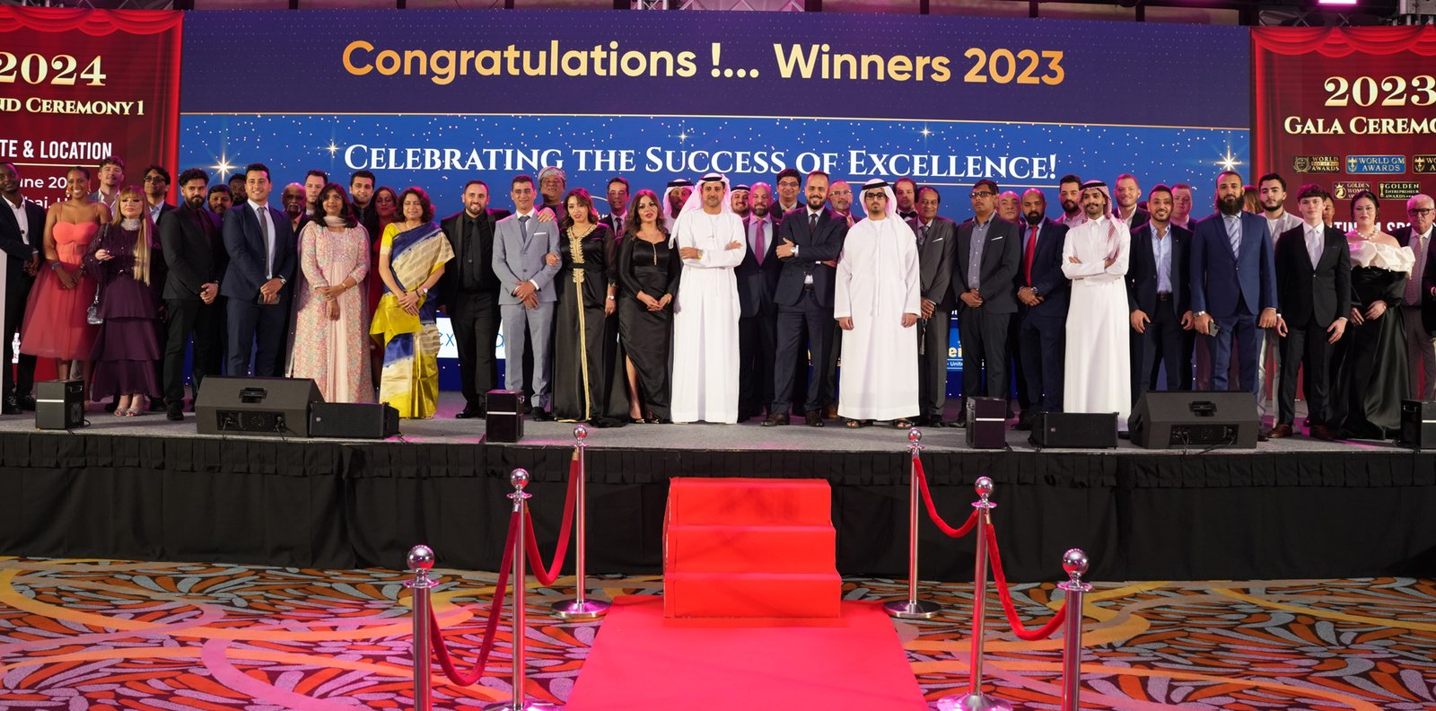 Winners receiving trophies at the World Public Service Excellence Awards gala ceremony