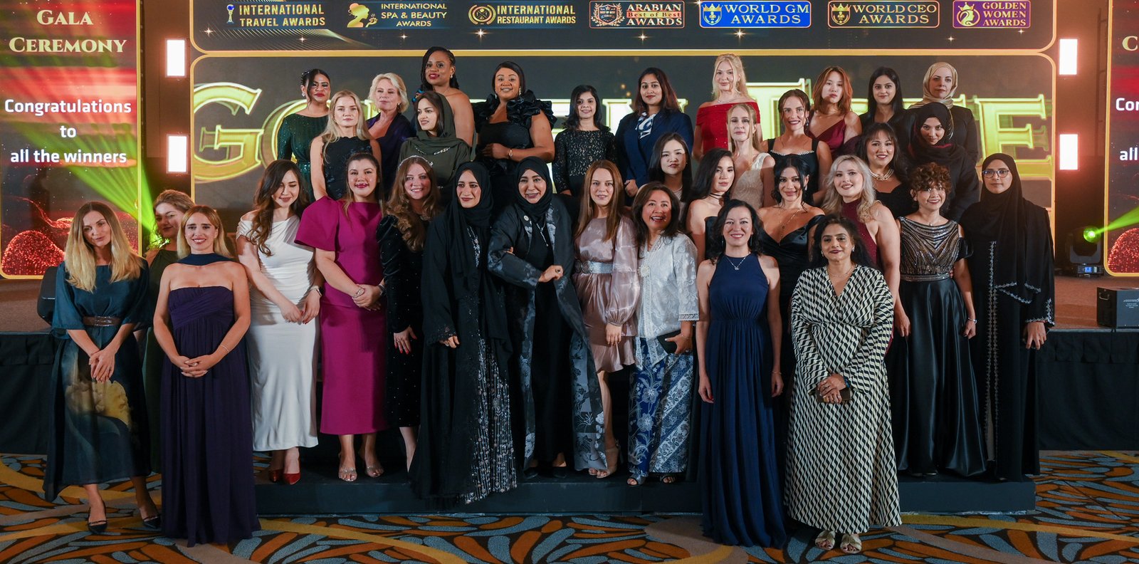 Service excellence award winners celebrating at the gala ceremony